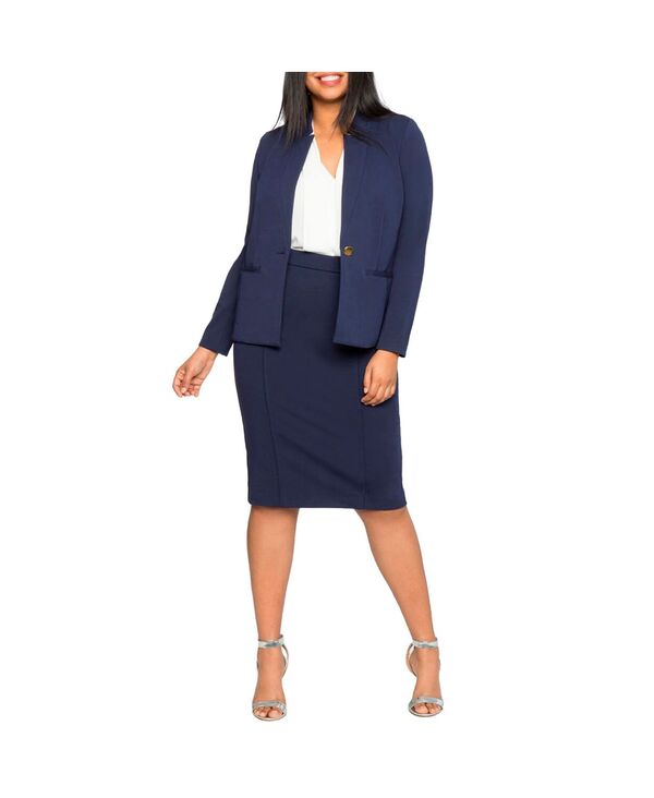 エロクイ レディース ボトムスカート ELOQUII Women's The Ultimate Stretch Pencil Skirt Maritime blue ブルー
