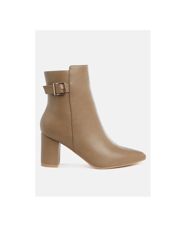 ロンドンラグ レディース シューズ ブーツ・レインブーツ ヒール London Rag Womens Conchos Belt Detail Block Heel Boots Beige/khaki カーキ