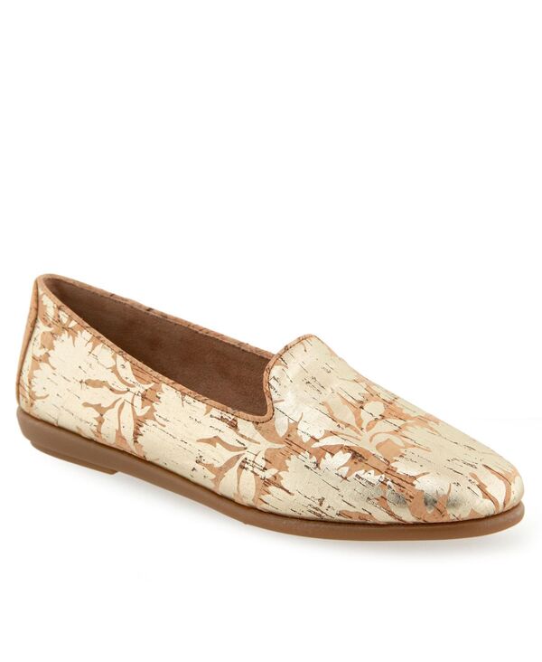 エアロソールズ レディース シューズ パンプス ローファー Aerosoles Women's Betunialmond Toe Loafer Flats Natural/Gold Metallic ゴールド