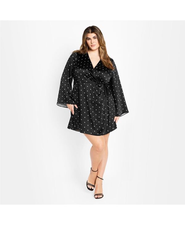 シティーシック レディース トップス ワンピース プラスサイズ プリント CITY CHIC Plusize Amara Print Dress Blk print 14,896円