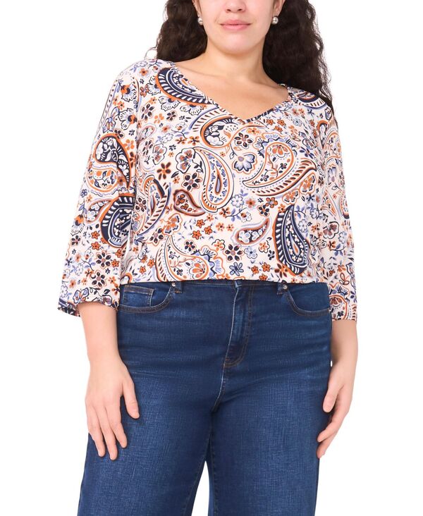 ヴィンスカムート レディース トップス シャツ Vネック プラスサイズ Vince Camuto Plusize V-Neck Top Vanilla Ice