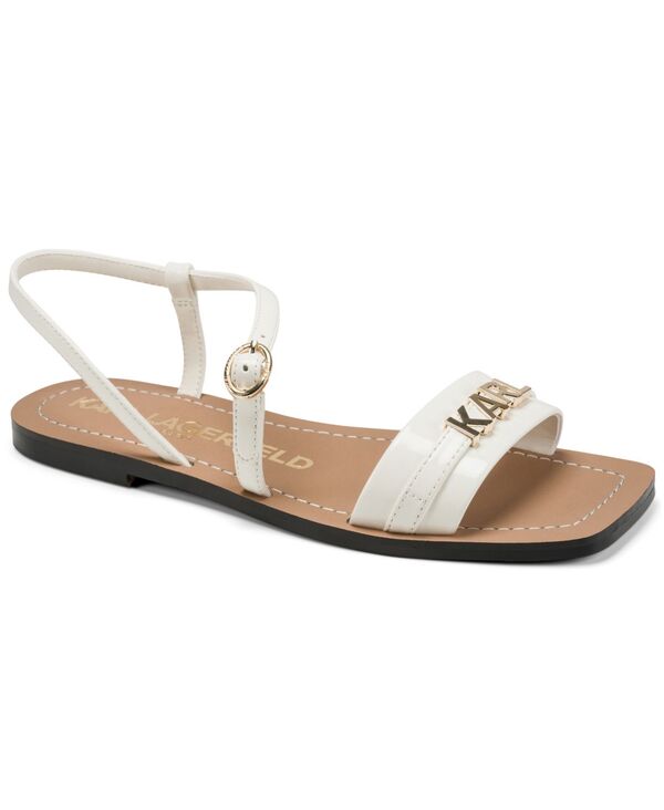 長い巻き毛 ラガーフェルド レディース シューズ サンダル KARLAGERFELD PARIS Women\u0027s Miram Flat Sandals Cream 皮膚軟化剤