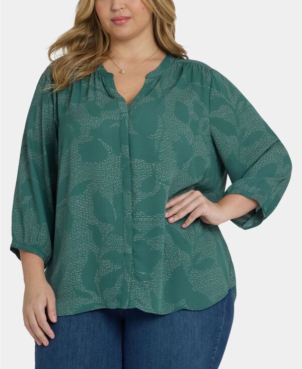 エヌワイディージェイ レディース トップス シャツ プラスサイズ NYDJ Plusize Pintuck 3/4 Sleeve Top Duvernet