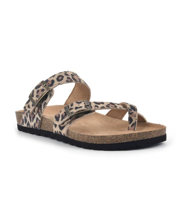 白いこと山岳 レディース シューズ サンダル White Mountain Women\u0027s Gracie Footbed Sandals Natural E-Print Leather