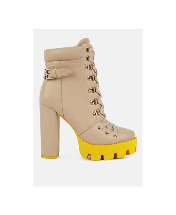 ロンドンラグ レディース シューズ ブーツ・レインブーツ London Rag Womens larch cushion collared biker boots Light beige ベージュ