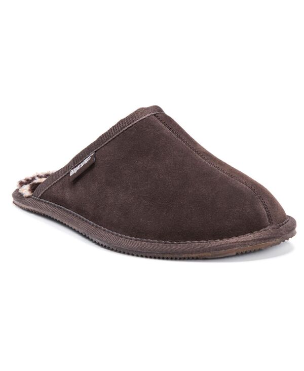 ムクルクス メンズ シューズ サンダル プリント スエード MUK LUKS Men's Dave Printed Berber Suede Scuff Slippers Chocolate チョコレート｜ReVida 店