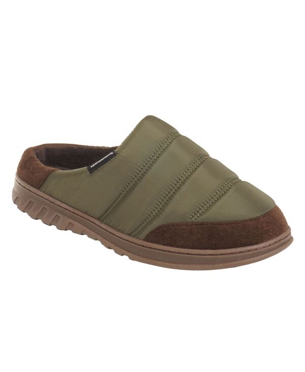 ウェザープルーフ メンズ シューズ サンダル プラスサイズ ナイロン Weatherproof Men's Nylon Puffer Clog with Microplush Lining Indoor-Outdoor Sole Slipper Dark Green グリーン｜ReVida 店