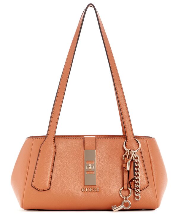 ゲス レディース バッグ GUESS Brooke Small Top Zip Shoulder Satchel Bag Apricot アプリコット