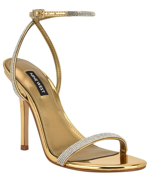 ナインウェスト レディース シューズ サンダル Nine West Women'stodia Embellished Strappy Stiletto Dressandals Bronze Mirror Metallic メタリック