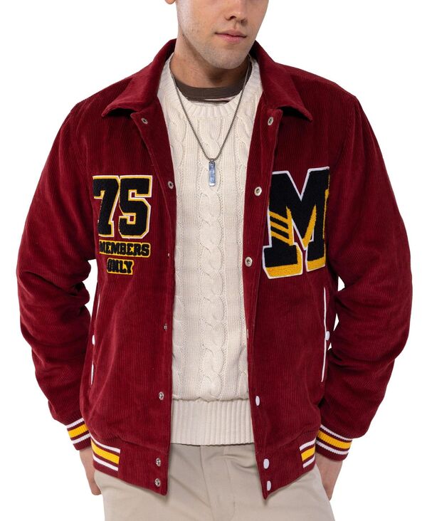 メンバーズオンリー メンズ アウター ジャケット・ブルゾン コーデュロイ Members Only Men's Corduroy Varsity Jacket Red レッド