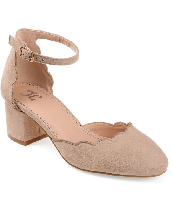 ジュルネ コレクション レディース シューズ パンプス アンクル ヒール Journee Collection Women's Ednankle Strap Block Heel Pumps Taupe トープ