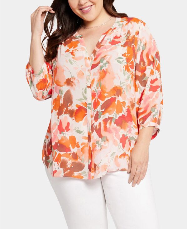 エヌワイディージェイ レディース トップス シャツ プラスサイズ ブラウス NYDJ Plusize Pintuck Blouse Utopia