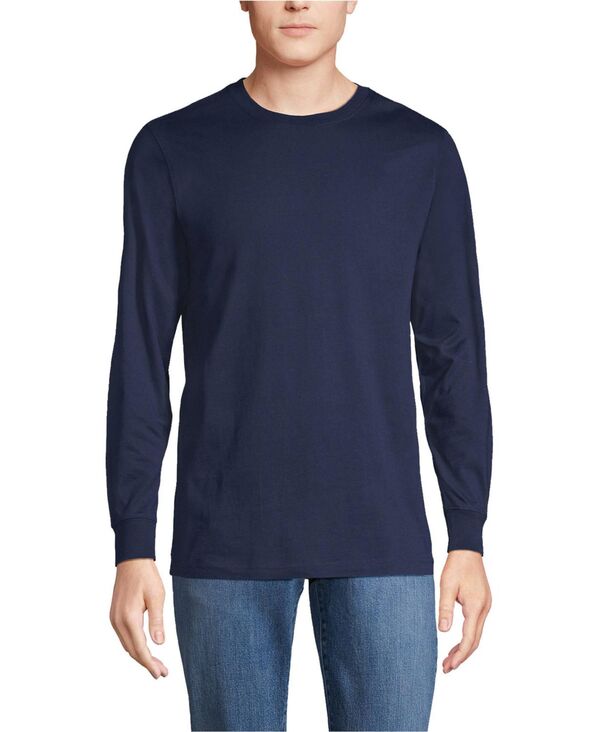 ランズエンド メンズ トップス Tシャツ トール Lands' End Men's Tall Super-T Long Sleeve T-Shirt Radiant navy ネイビー｜ReVida 店