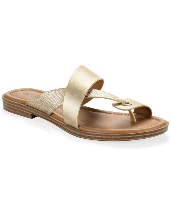 スタイルアンドコー レディース シューズ サンダル サテン Style & Co Satinne Toe-Ring Thong Casual Sandals Gold ゴールド