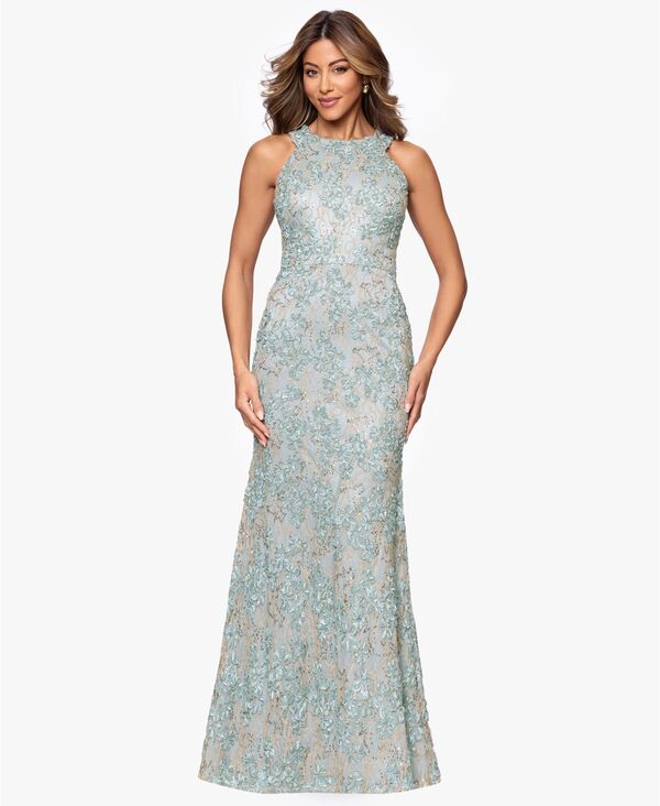 エスケープ レディース トップス ワンピース プチ ノースリーブ レース XSCAPEtite High-Neck Sleeveless Lace Sheath Gown Sage Gold セージ｜ReVida 店 46,080円