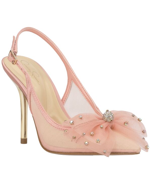ジェシカシンプソン レディース シューズ パンプス メッシュ Jessica Simpson Women Lavilra Bow Mesh Slingback Pumps Cameo Pink Mesh ピンク