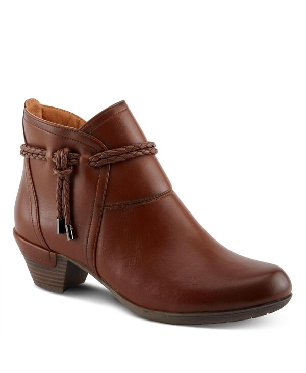 パトリシア レディース シューズ ブーツ・レインブーツ アンクル レース ヒール Patrizia Women ’ stacked Heel Decorative Lace Detail Ankle Booties Brown ブラウン