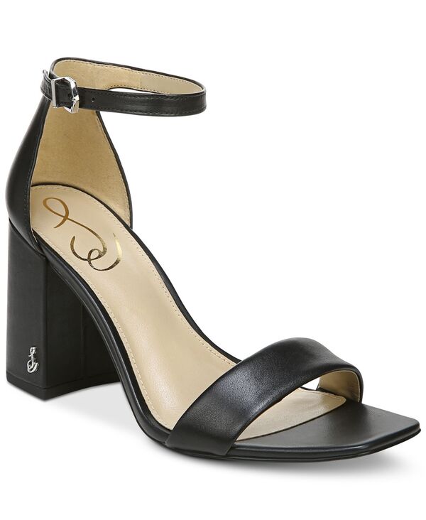 サムエデルマン レディース シューズ サンダル ヒール Sam Edelman Women's Daniella Two-Piece Block-Heel Sandals Black Leather ブラック