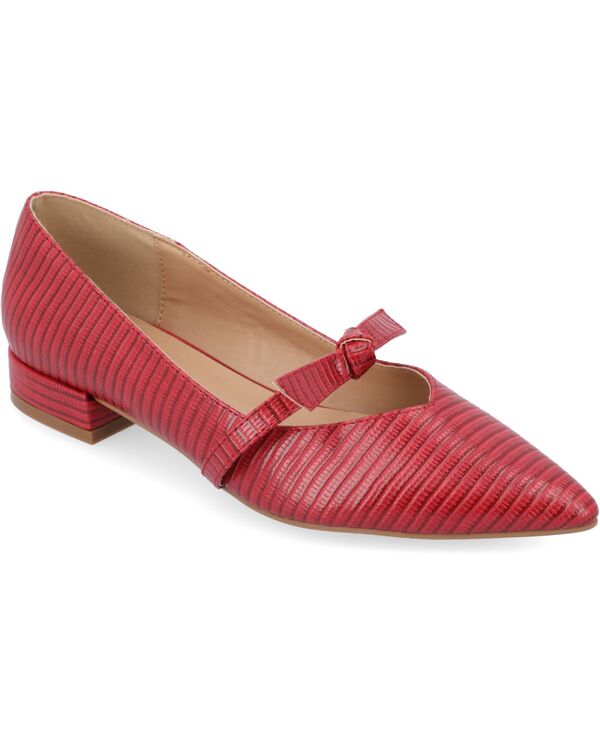 ジュルネ コレクション レディース シューズ パンプス Journee Collection Women's Cait Bow Mary Jane Flats Red レッド|ReVida 店