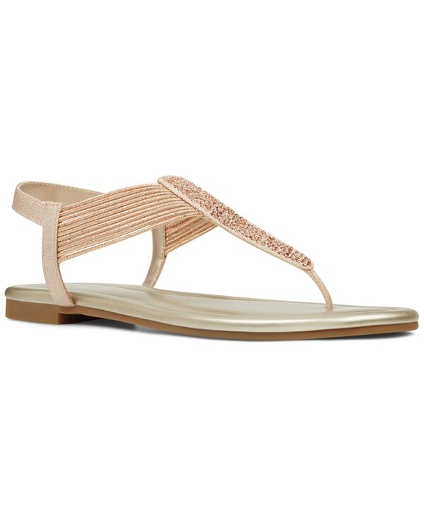 バンドリーノ レディース シューズ サンダル Bandolino Women's Kaytembellished T-Strap Flat Sandals Rose Metallic メタリック