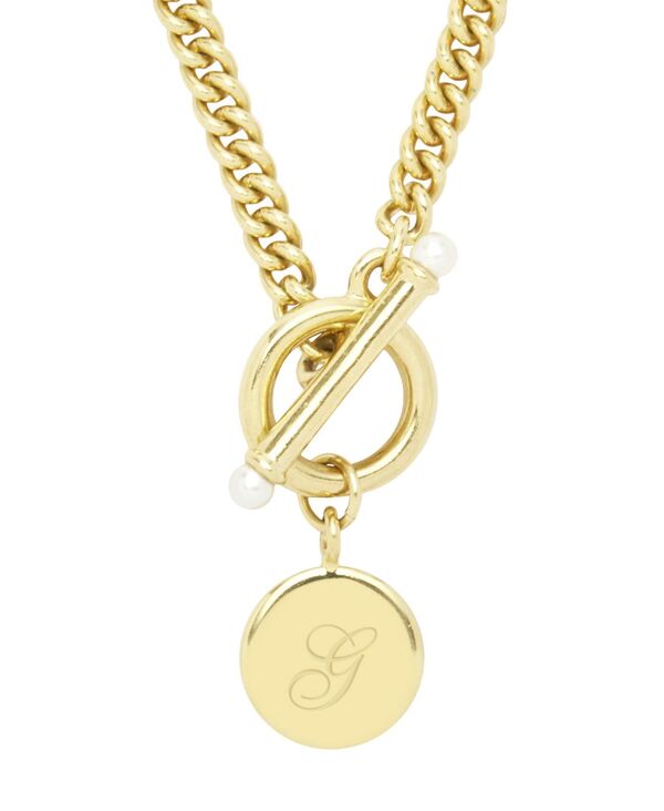 ブルックアンドヨーク レディース アクセサリー ネックレス・チョーカー・ペンダントトップ レース brook & york Stella Imitation Pearl Initial Toggle Necklace Gold G ゴールド