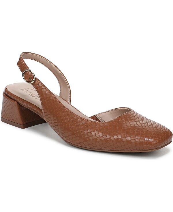 ナチュライザー レディース シューズ パンプス ヒール Naturalizer Women's Jayla Mid-Heel Square Toe Slingback Pumps Brown Snake Print Faux Leather ブラウン