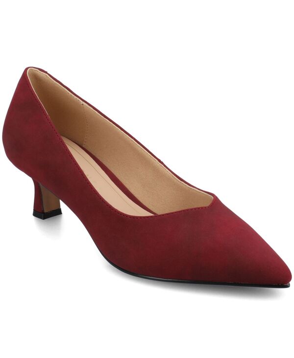 ジュルネ コレクション レディース シューズ パンプス ヒール Journee Collection Women's Pammie Pointed Toe Kitten Heel Pumps Oxblood オックスブラッド画像