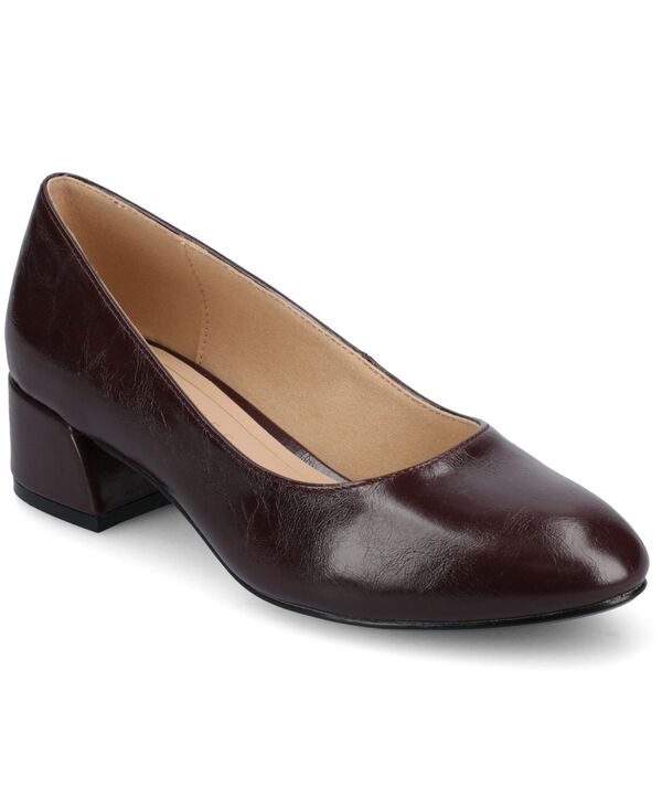 ジュルネ コレクション レディース シューズ パンプス ヒール Journee Collection Women'saarii Round Toe Block Heel Pumps Oxblood Patent オックスブラッド画像