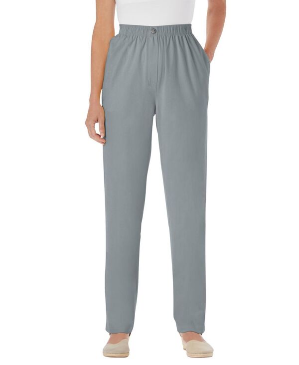 ウーマン ウィズイン レディース ボトムス デニムパンツ コットン ジーンズ Woman Within Women's Within Straight-Leg All-Cotton Denim Pull-On 7-Day Elastic-Waist Jeans Gunmetal ガンメタル