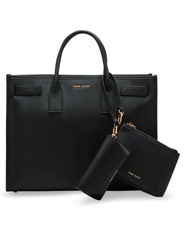 アンクライン レディース バッグ Anne Klein Women's 3 Piece Work Tote Bagift Set Black ブラック