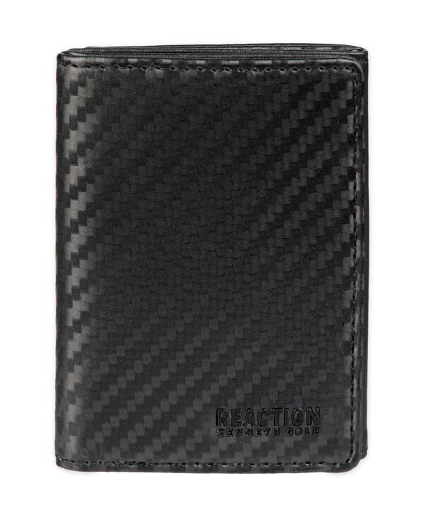 ケネスコール メンズ アクセサリー 財布 Kenneth Cole Reaction Men RFID Magneticarbon Fiber Z-Fold Trifold Wallet Black ブラック