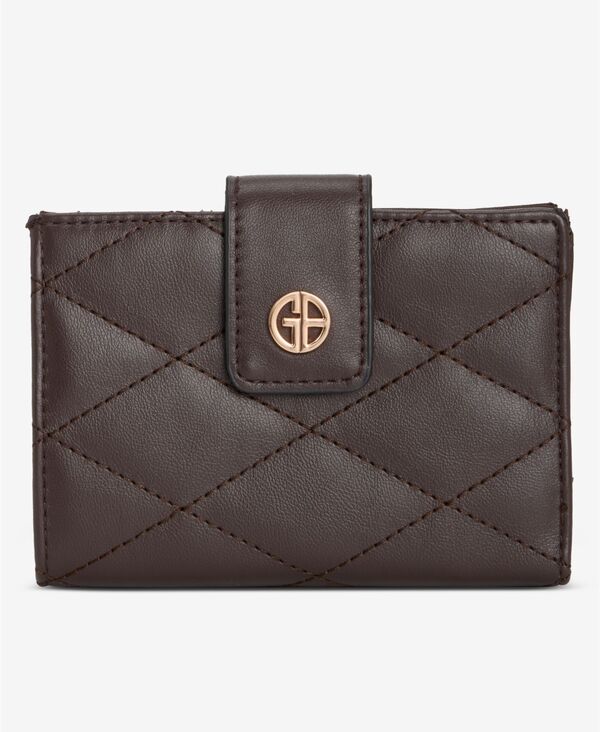 ジャーニ ベルニーニ レディース アクセサリー 財布 キルティング Giani Bernini Quilted Framed Indexer Wallet Chocolate チョコレート｜ReVida 店