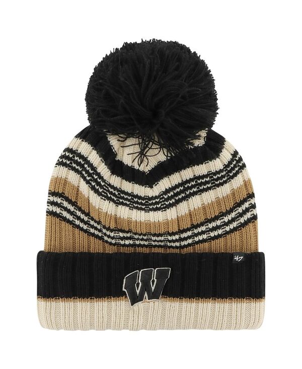 47 ブランド レディース アクセサリー 帽子 ニット '47 Brand Women's Khaki Wisconsin Badgers Barista Cuffed Knit with Pom Hat Khaki カーキ|ReVida 店