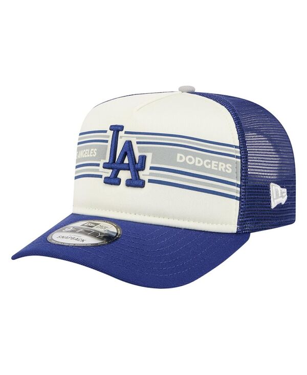 ニューエラ メンズ アクセサリー 帽子 New Era Men's Cream/Royalos Angeles Dodgers Banner A-Frame 9FIFTY Trucker Snapback Hat Cream Royal クリーム