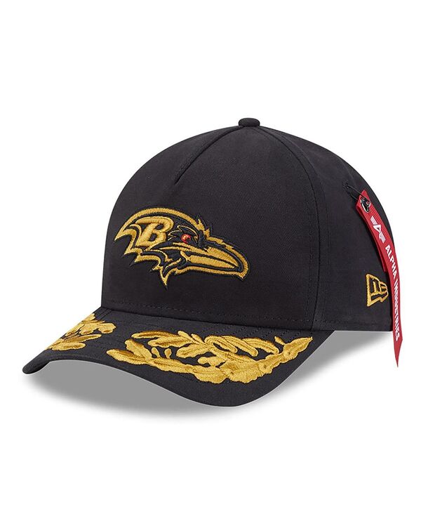ニューエラ メンズ アクセサリー 帽子 New Era x Alpha Men's Industries Black Baltimore Ravens A-Frame 9FORTY Adjustable Hat Black ブラック｜ReVida 店 13,845円