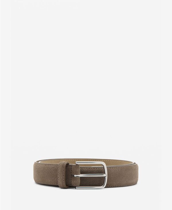 マンゴ メンズ 付属品 胴締め スエードクロス なめし革 MANGO Men\u0027s Thin Suede Leather Belt Chocolate 黒茶