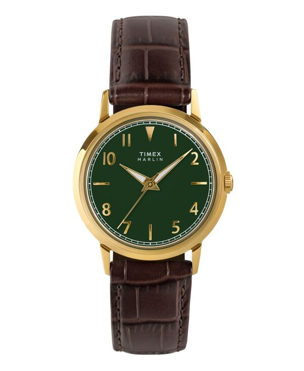 タイメックス レディース アクセサリー 腕時計 レザー Timex Unisex Quartz Analog Brown Leather Watch 34mm Brown ブラウン