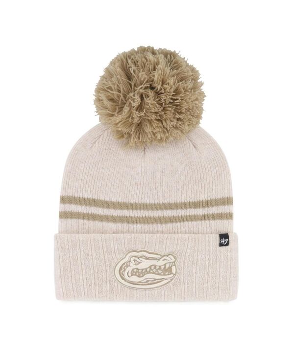 47 ブランド名 レディース 付属品 鳥打ち帽 編み物 \u002747 Brand Women\u0027s Natural Florida Gators Core Inline Latte Cuffed Knit Hat with Pom Natural レディース帽子-ハット