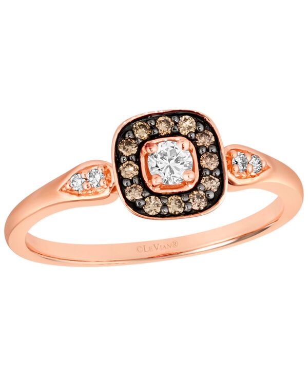ル ヴァン レディース アクセサリー リング Le Vianude Diamond (0.13 ct.w.) & Chocolate Diamond (0.11 ct.w.) Ring in 14k Strawberry Rose Gold ゴールド