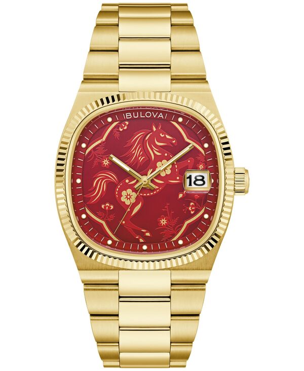 ブロバ メンズ アクセサリー 腕時計 Bulova Men's Limitedition Super Seville Year of the Horse Gold-Tone Bracelet Watch 38mm Gold-tone ゴールド|ReVida 店