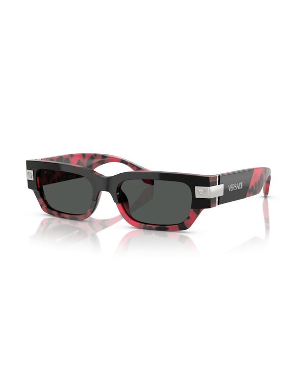 ヴェルサーチ メンズ 付属品 サングラス・アイウェア Versace Men\u0027s Rectangle Sunglasses VE4465 Top Black Red Havana 黒いこと