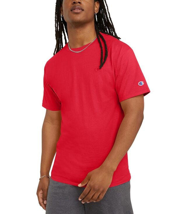 はやりっ児 メンズ トップス ティーシャツ 綿織物 ティーシャツ Champion Men\u0027s Cotton Jersey T-Shirtango Red 赤いこと トップス-メンズファッション