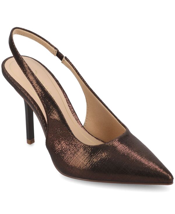 ジュルネ コレクション レディース シューズ パンプス Journee Collection Women's Elenney Pointed Toe Slingback Pumps Chocolate チョコレート