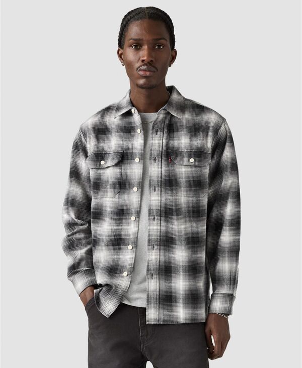 リーバイス メンズ トップス シャツ 長袖 Levi's Men's Classic Worker Long-Sleeve Overshirt Smoked Pearl パール|ReVida 店