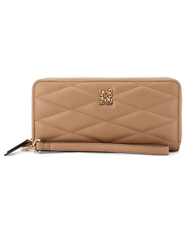 ナインウェスト レディース アクセサリー 財布 Nine West Anders Zip Around Wallet Dark Camel キャメル