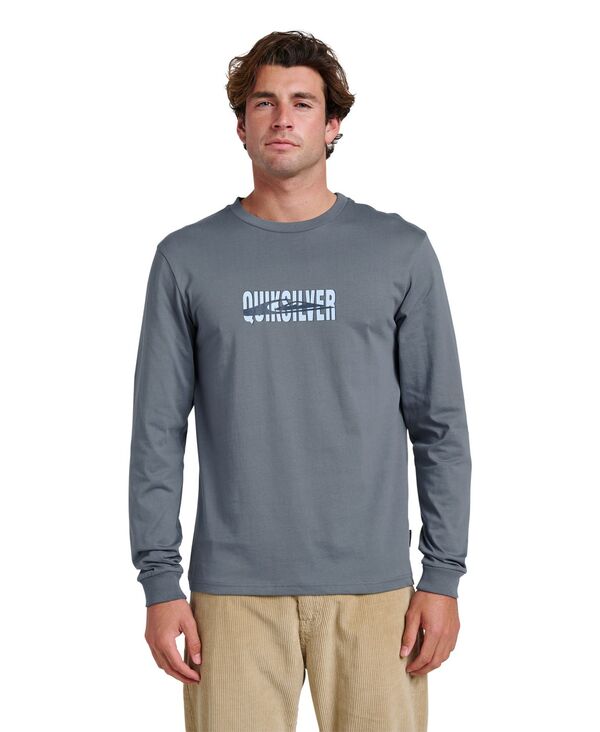 クイックシルバー メンズ トップス Tシャツ 長袖 Quiksilver Men'stack Long-Sleeve T-Shirt Blue ブルー|ReVida 店
