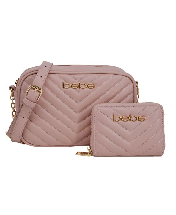 ベベ レディース アクセサリー 財布 Bebe Women's Tyler Camera Crossbody Bag with Wallet Blush ブラッシュ|ReVida 店