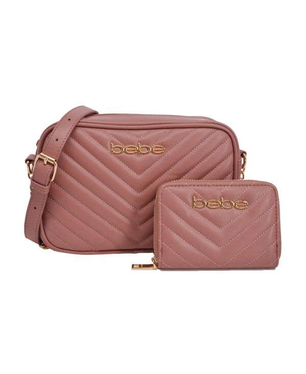 ベベ レディース 付属物 札入れ Bebe Women\u0027s Tyler Camera Crossbody Bag with Wallet Dark Blush 毛はらい 財布・ケース-バッグ・小物・ブランド雑貨