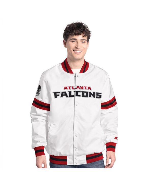 スターター メンズ アウター ジャケット・ブルゾン Starter Men's White Atlanta Falconscout Full-Snap Varsity Jacket White ホワイト