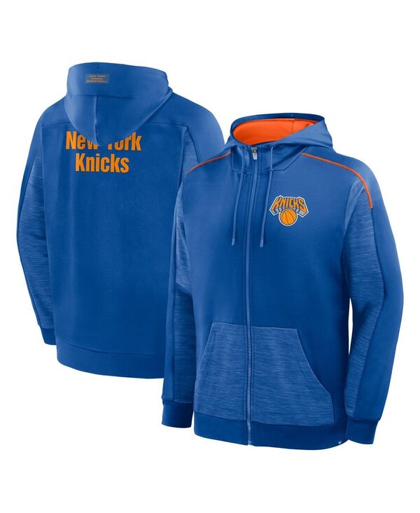 ファナティクス メンズ アウター パーカー・スウェット Fanatics Men's Blue New Yorknicks Back Door Cut Play Defender Full-Zip Hoodie Blue ブルー